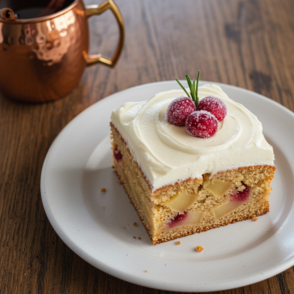 Cozy Cranberry Apple Cake With Cream Cheese Frosting