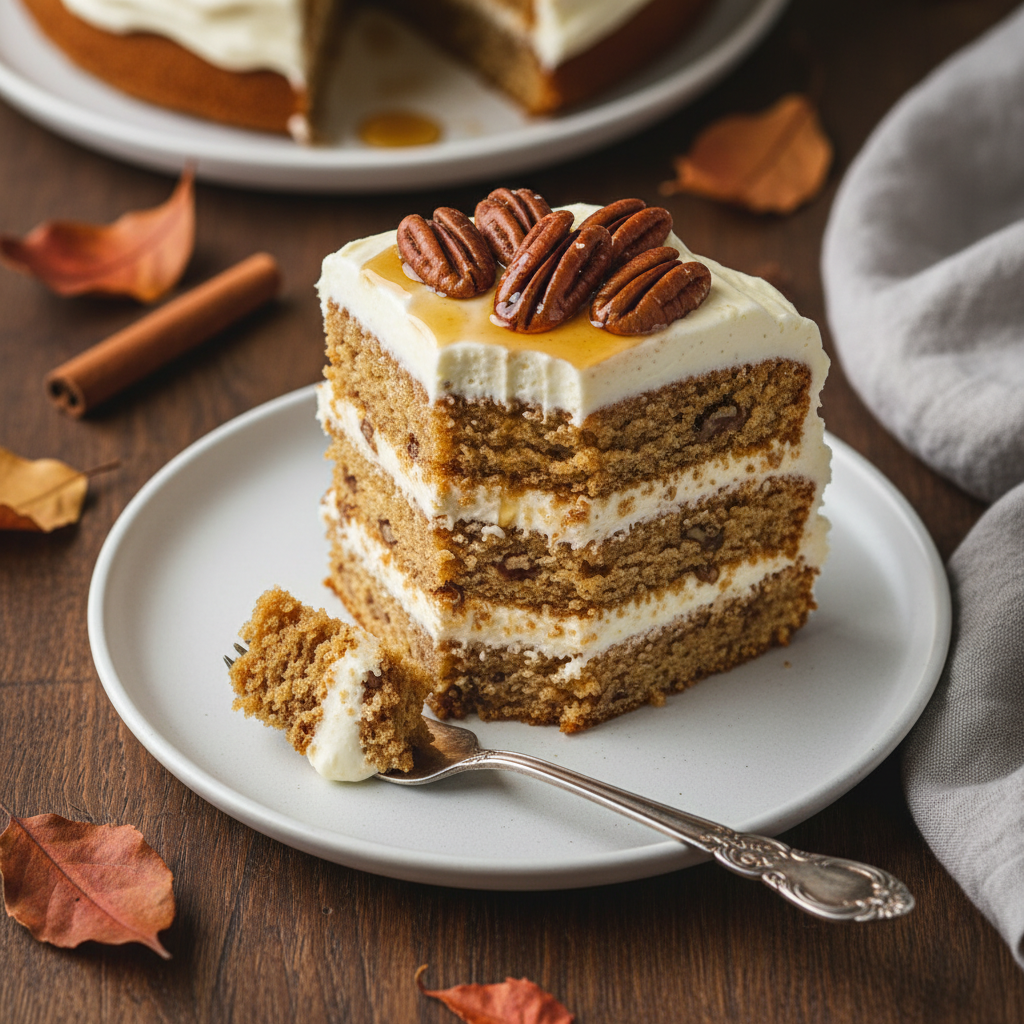 The Ultimate Cozy Maple Pecan Cake With Cream Cheese Frosting