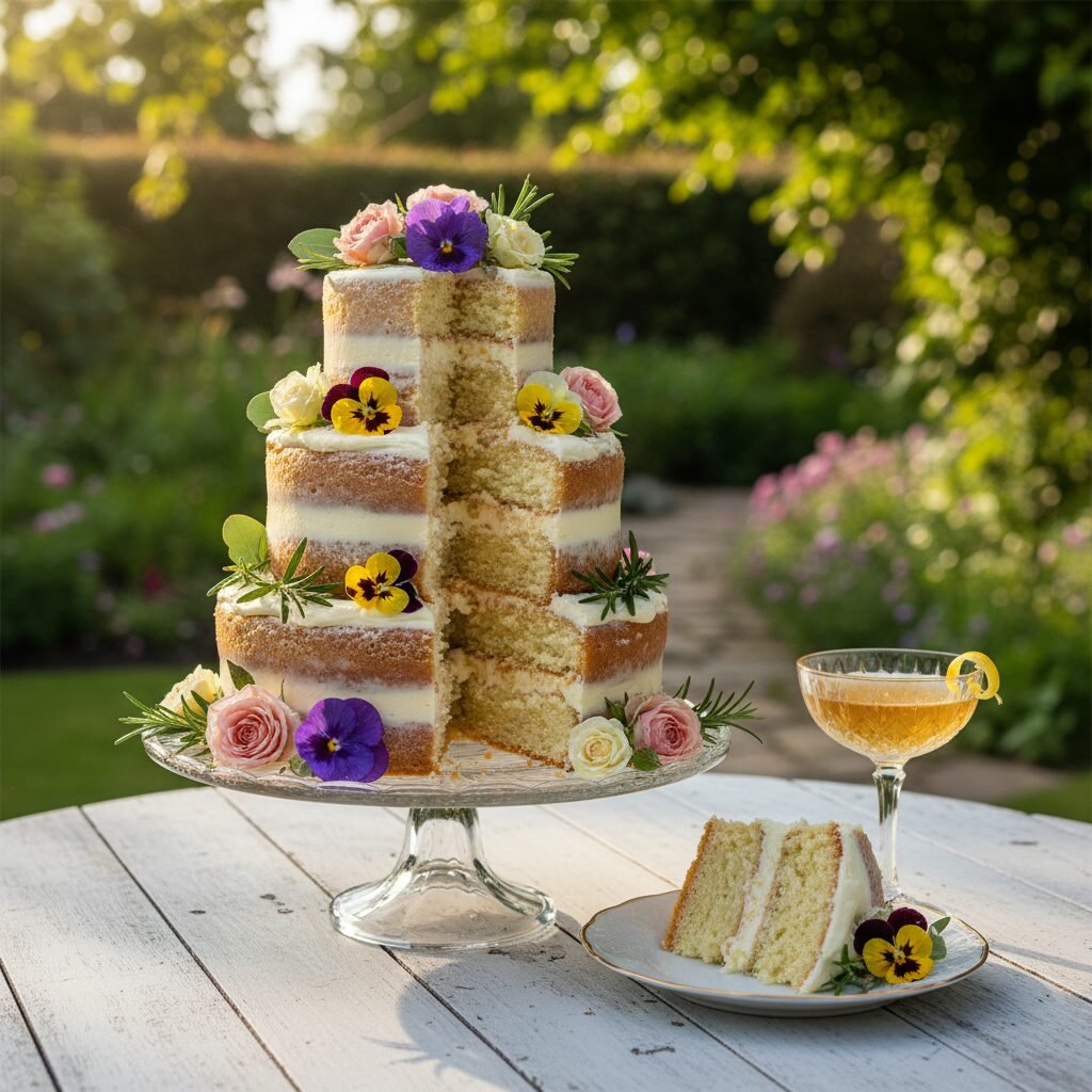 Royal Lemon Elderflower Wedding Cake with Fresh Florals