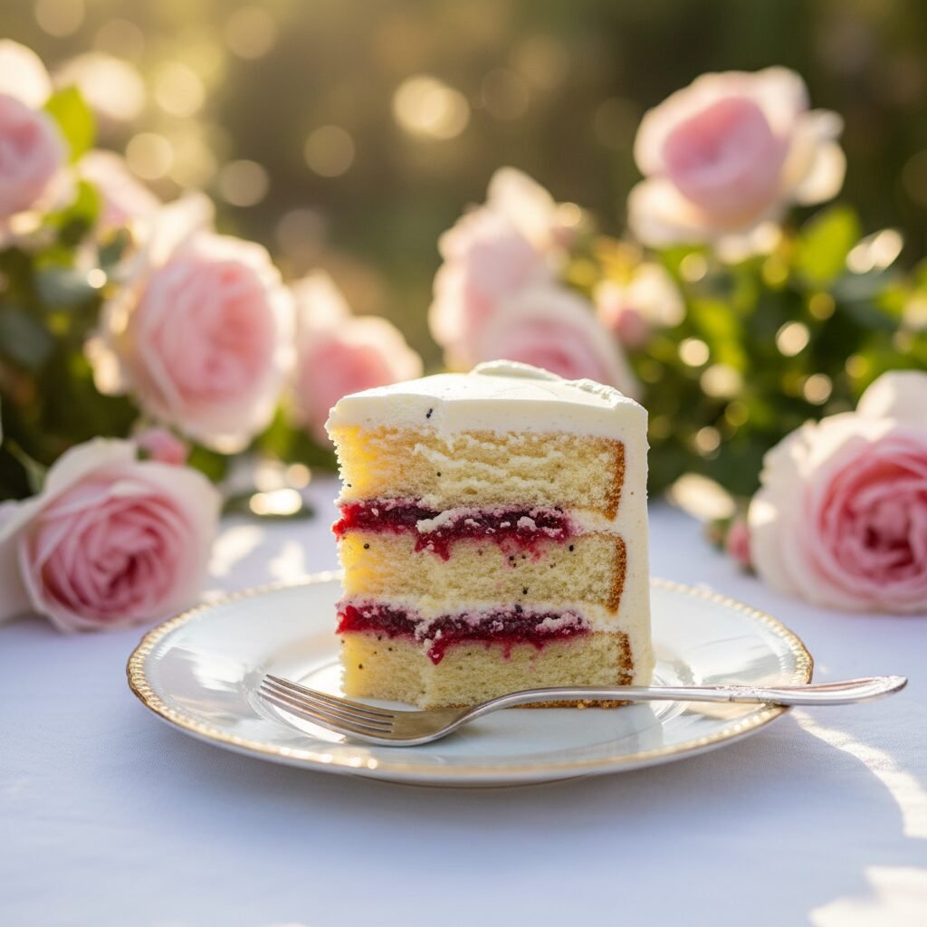 Elegant Vanilla Bean & Raspberry Wedding Cake with Swiss Meringue Buttercream