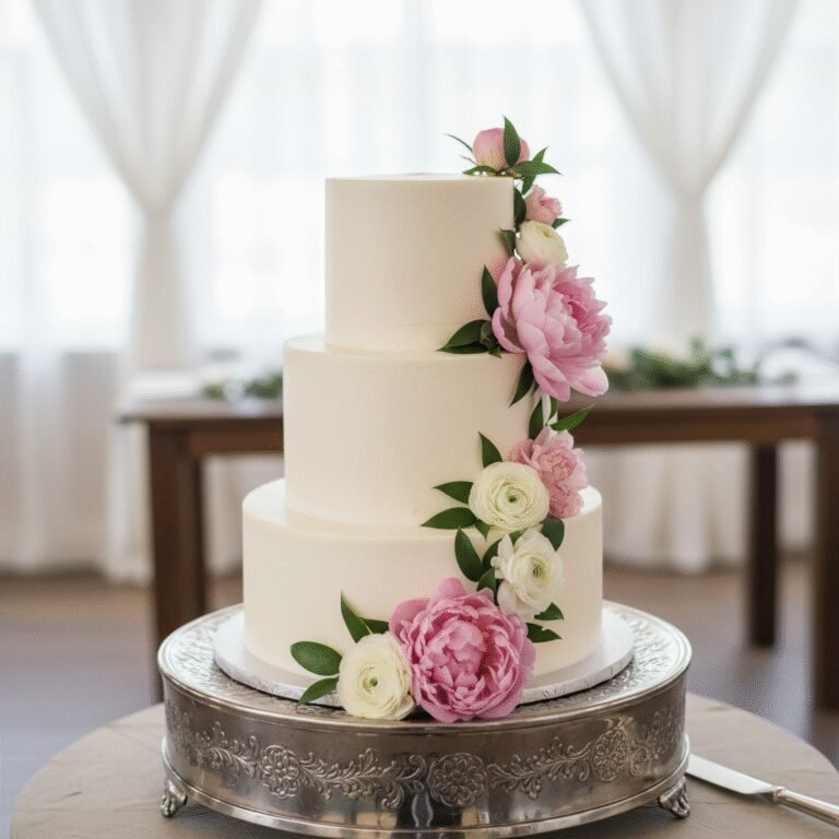 The Ultimate Elegant White Wedding Cake With Fresh Flowers