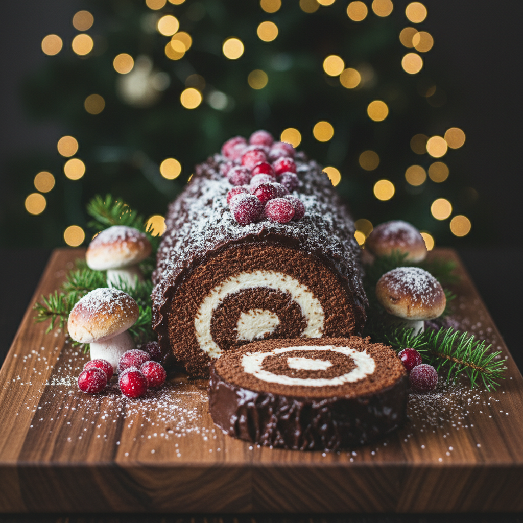 Ultimate Festive Christmas Yule Log Cake With Rich Chocolate Ganache