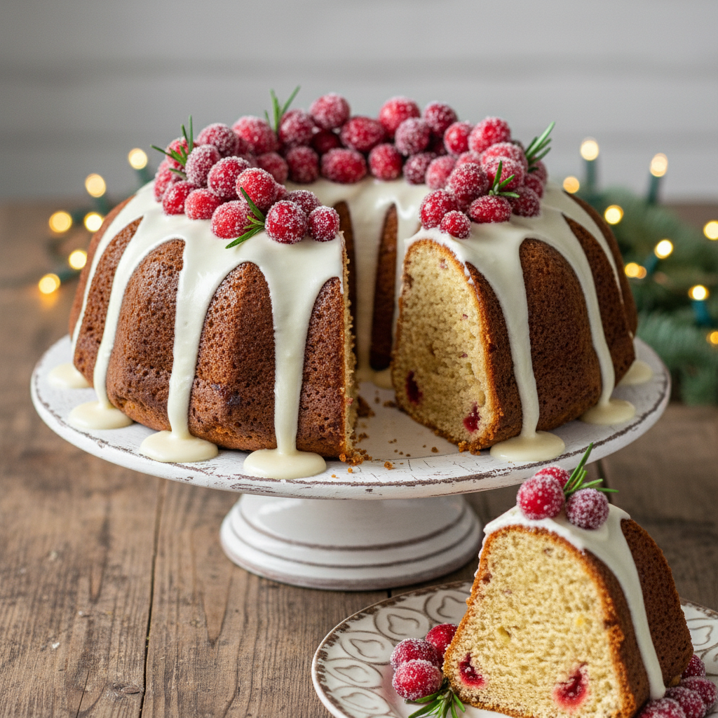 The Ultimate Festive Cranberry Orange Cake With Sugared Cranberries
