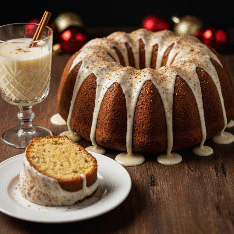 The Ultimate Festive Eggnog Bundt Cake with Spiced Rum Glaze