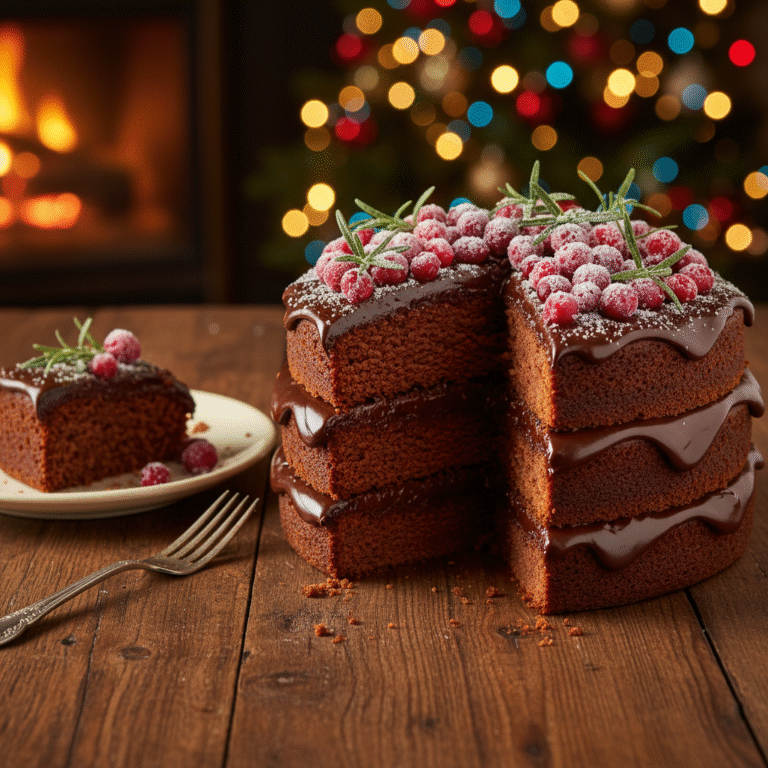 The Ultimate Festive Gingerbread Layer Cake With Silky Chocolate Ganache