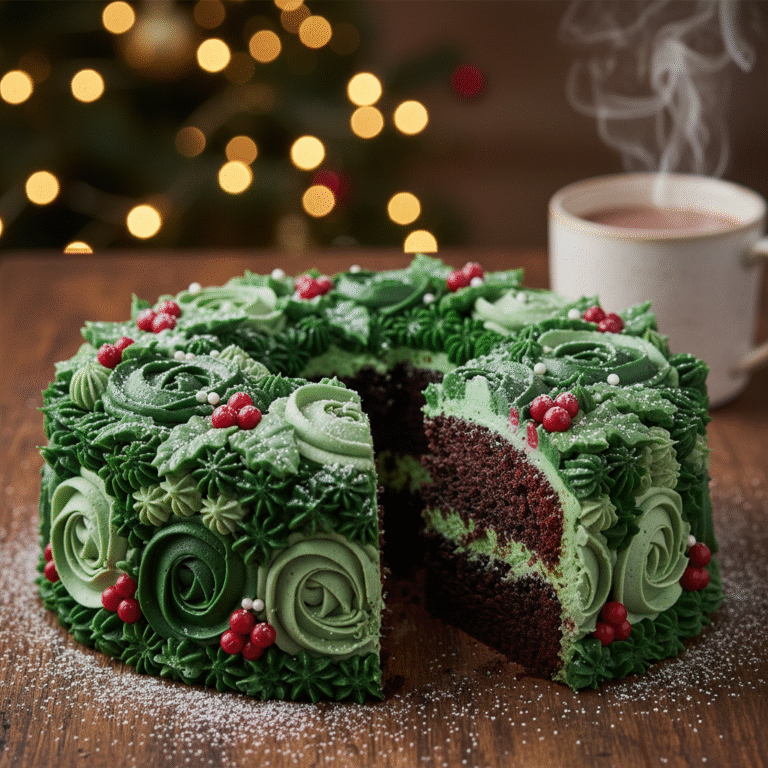 Ultimate Festive Peppermint Chocolate Wreath Cake: A Holiday Showstopper