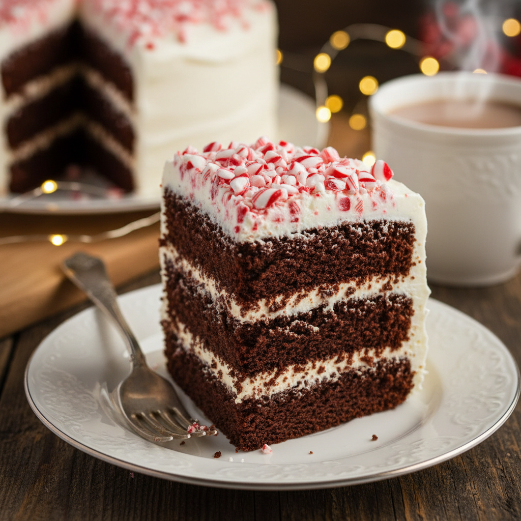 The Ultimate Festive Peppermint Chocolate Cake With Cream Cheese Frosting