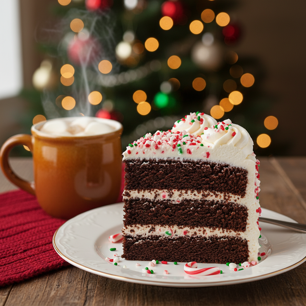 The Ultimate Festive Peppermint Chocolate Cake With Holiday Sprinkles