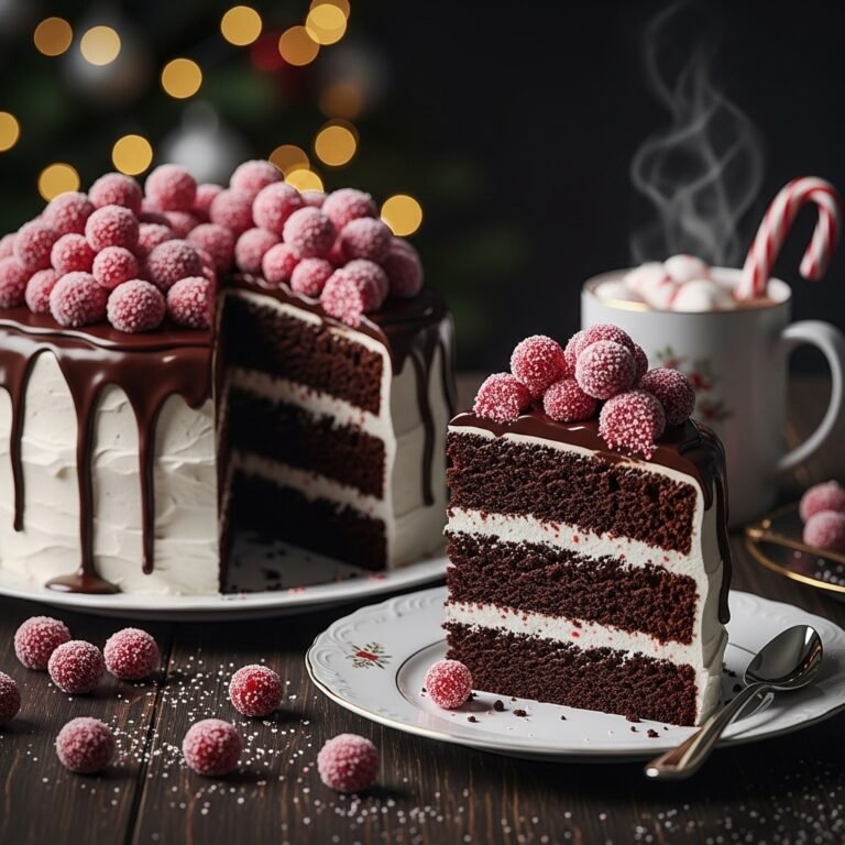 The Ultimate Festive Peppermint Chocolate Cake With Sugared Cranberries