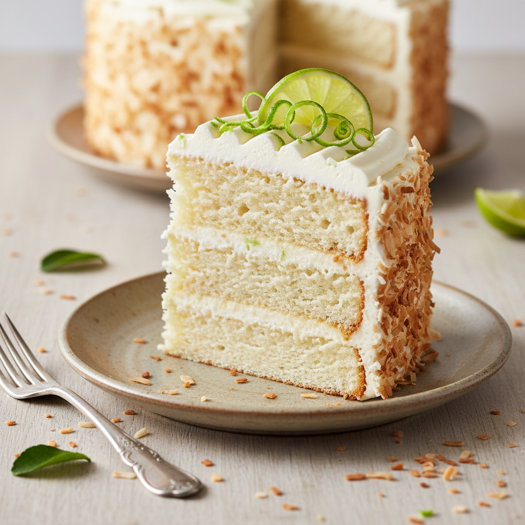 Ultimate Fresh Coconut Lime Cake with Tangy Cream Cheese Frosting
