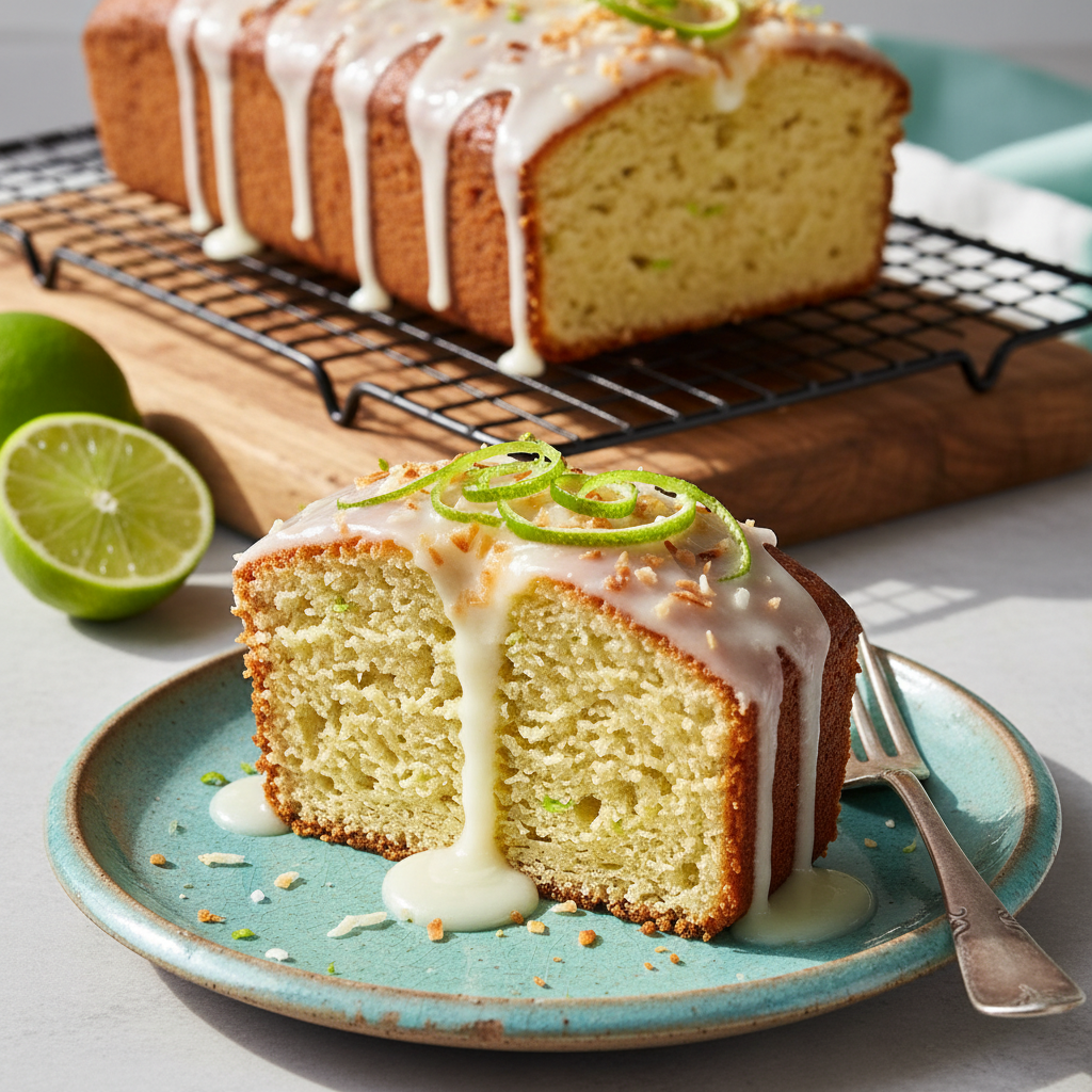 Zesty Fresh Coconut Lime Cake With Tangy Lemon Glaze