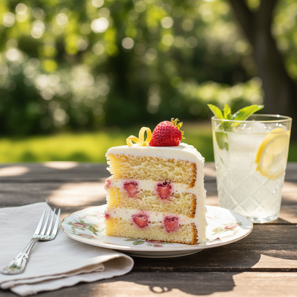 Fresh Strawberry Lemonade Cake With Cream Cheese Frosting