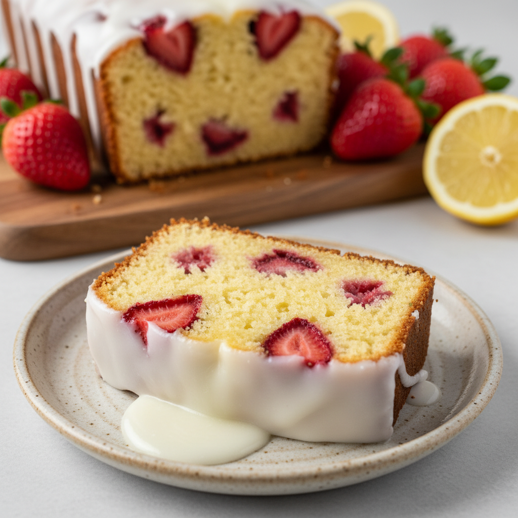 Fresh Strawberry Lemonade Cake With Lemon Glaze Recipe