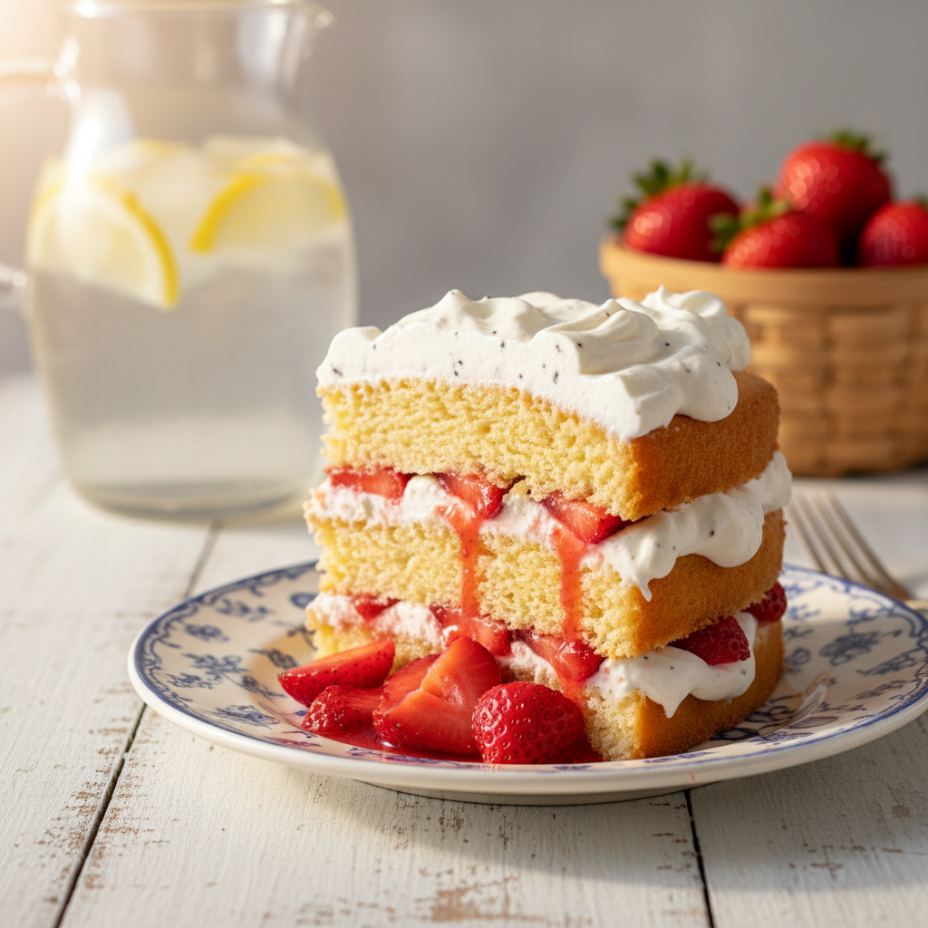 The Ultimate Fresh Strawberry Shortcake Cake With Sweet Cream & Summer Berries