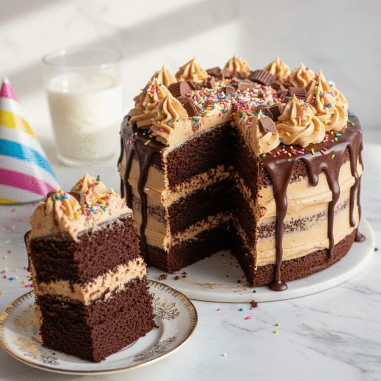 The Ultimate Fun Chocolate Peanut Butter Birthday Cake: Perfect 8-Inch Recipe