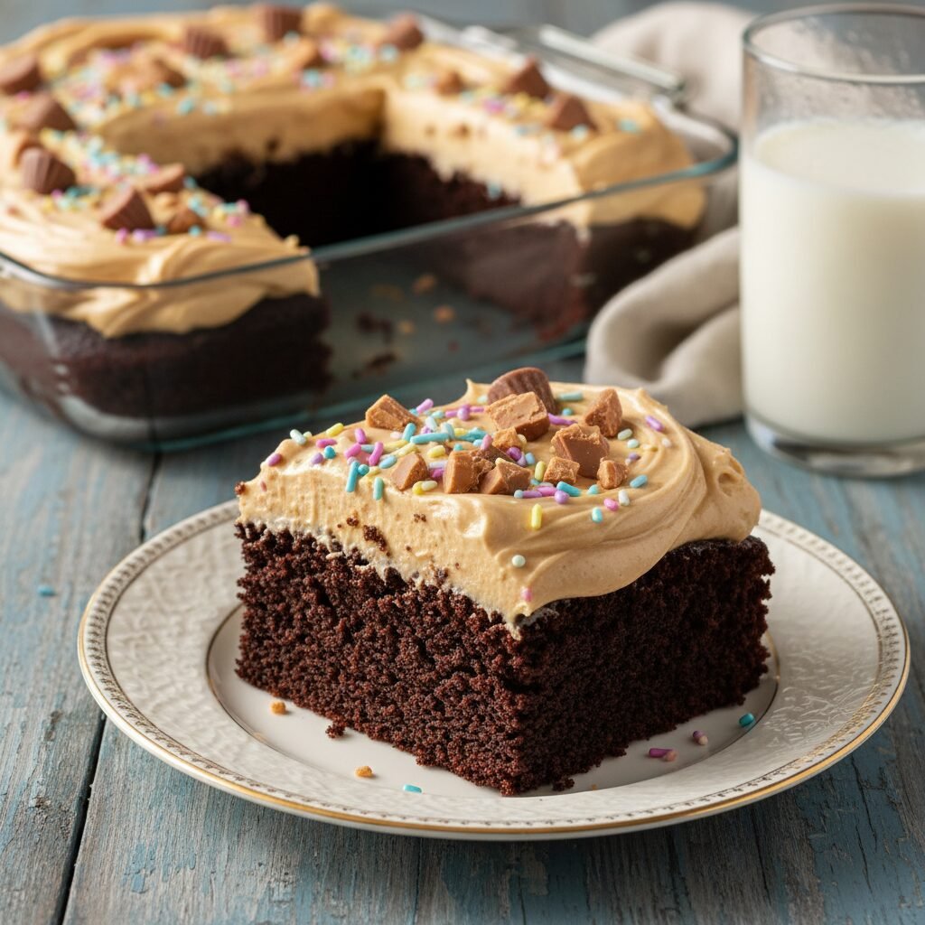 The Ultimate Fun Chocolate Peanut Butter Birthday Cake For 9x13 Pan