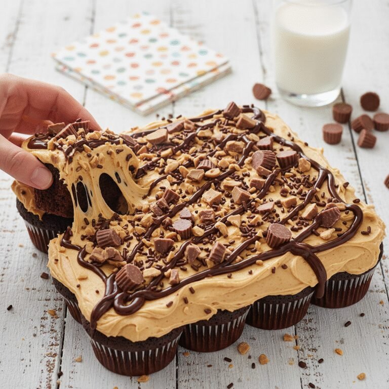 Ultimate Chocolate Peanut Butter Pull-Apart Cupcake Cake