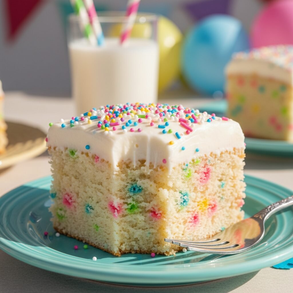 The Ultimate Fun Rainbow Sprinkle Birthday Cake (Easy 9x13 Recipe)