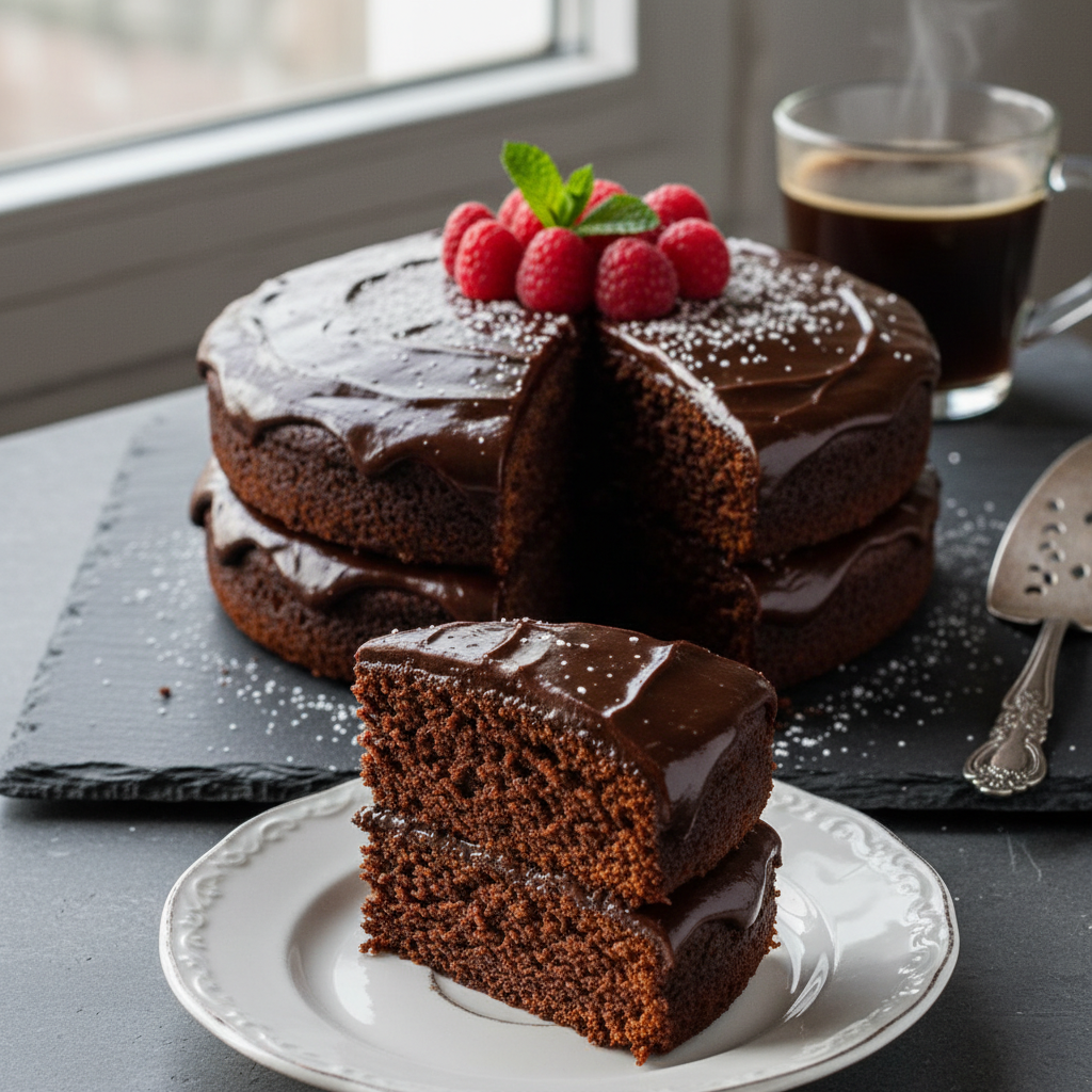 Decadent Low Sugar Almond Flour Chocolate Cake with Erythritol