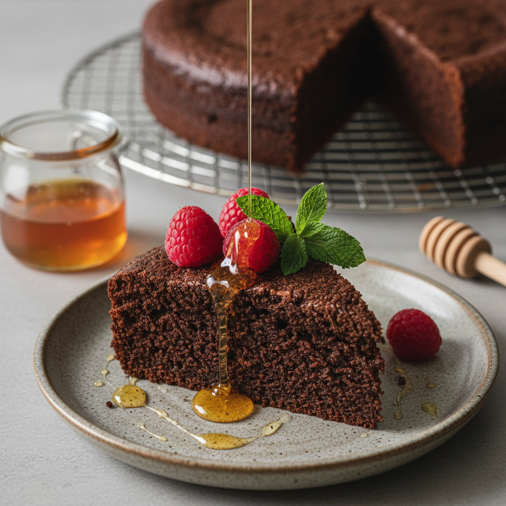 The Ultimate Low Sugar Almond Flour Chocolate Cake with Honey