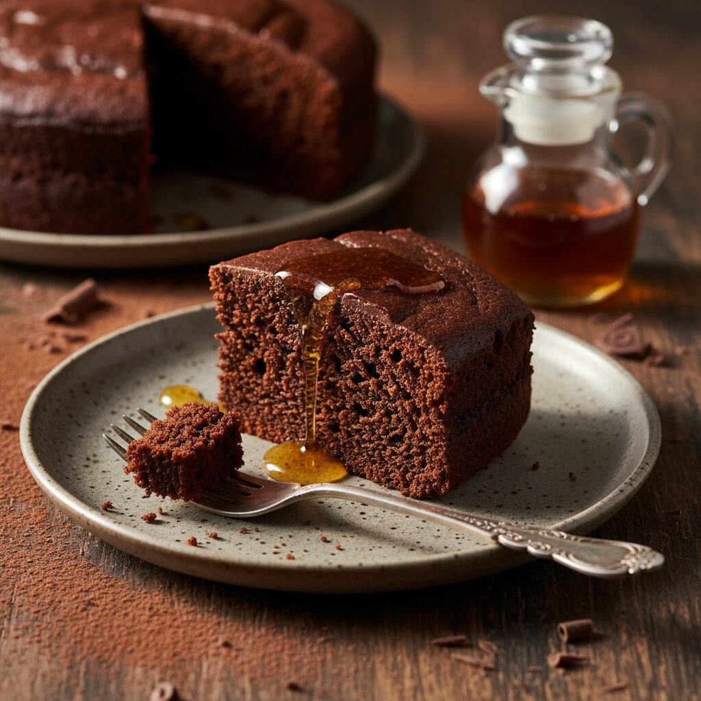 Decadent Low Sugar Chocolate Cake with Maple Syrup