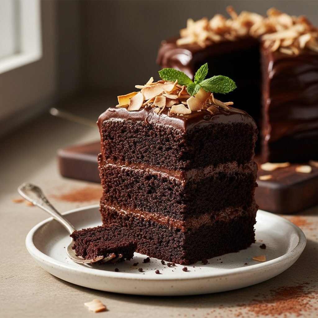 The Ultimate Moist Coconut Milk Chocolate Cake with Silky Dairy-Free Frosting