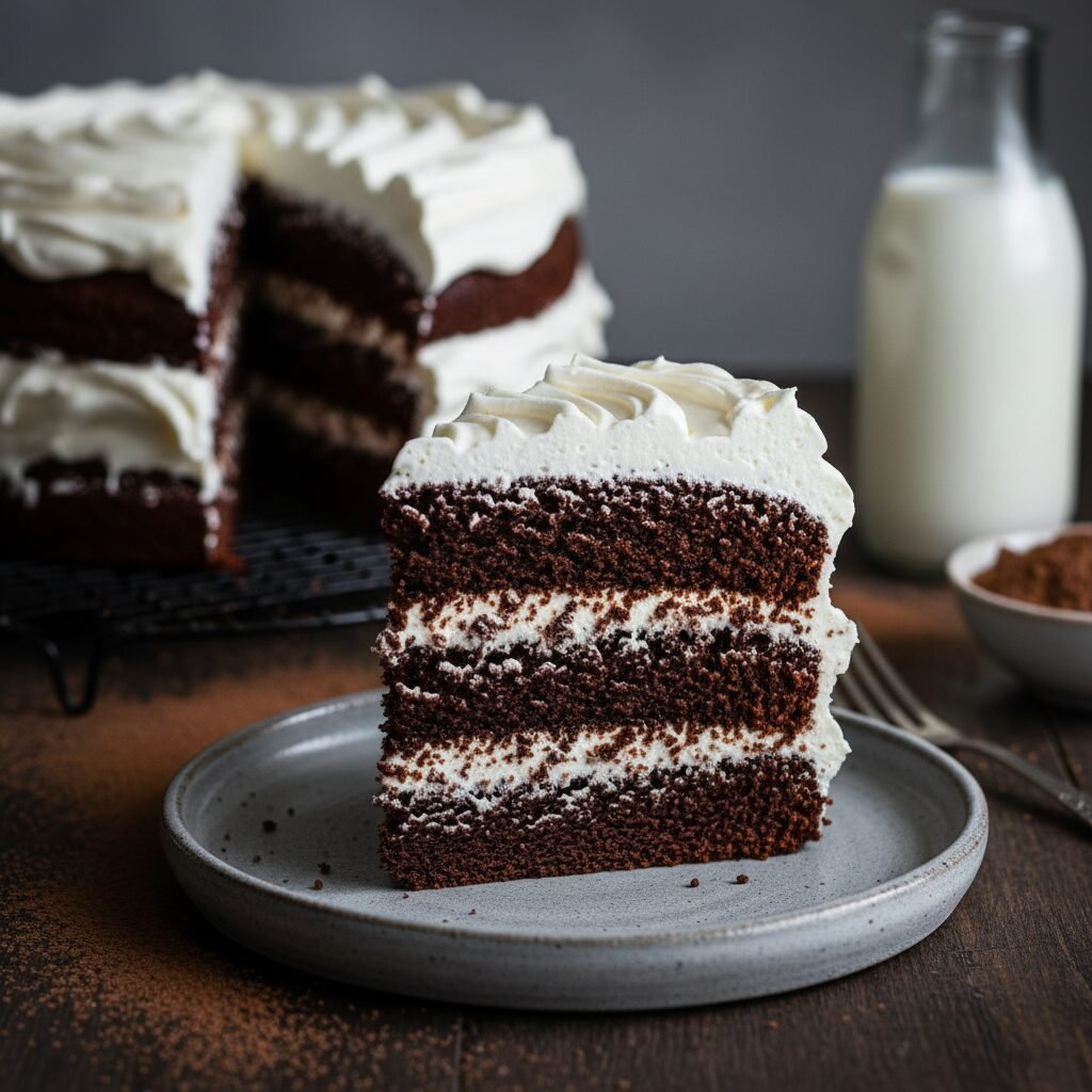 Decadent Moist Dairy-Free Chocolate Cake With Coconut Cream Frosting