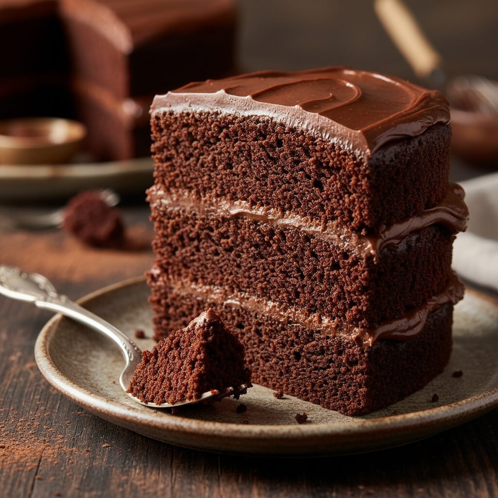 The Ultimate Moist Dairy-Free Chocolate Cake with Rich Fudge Frosting