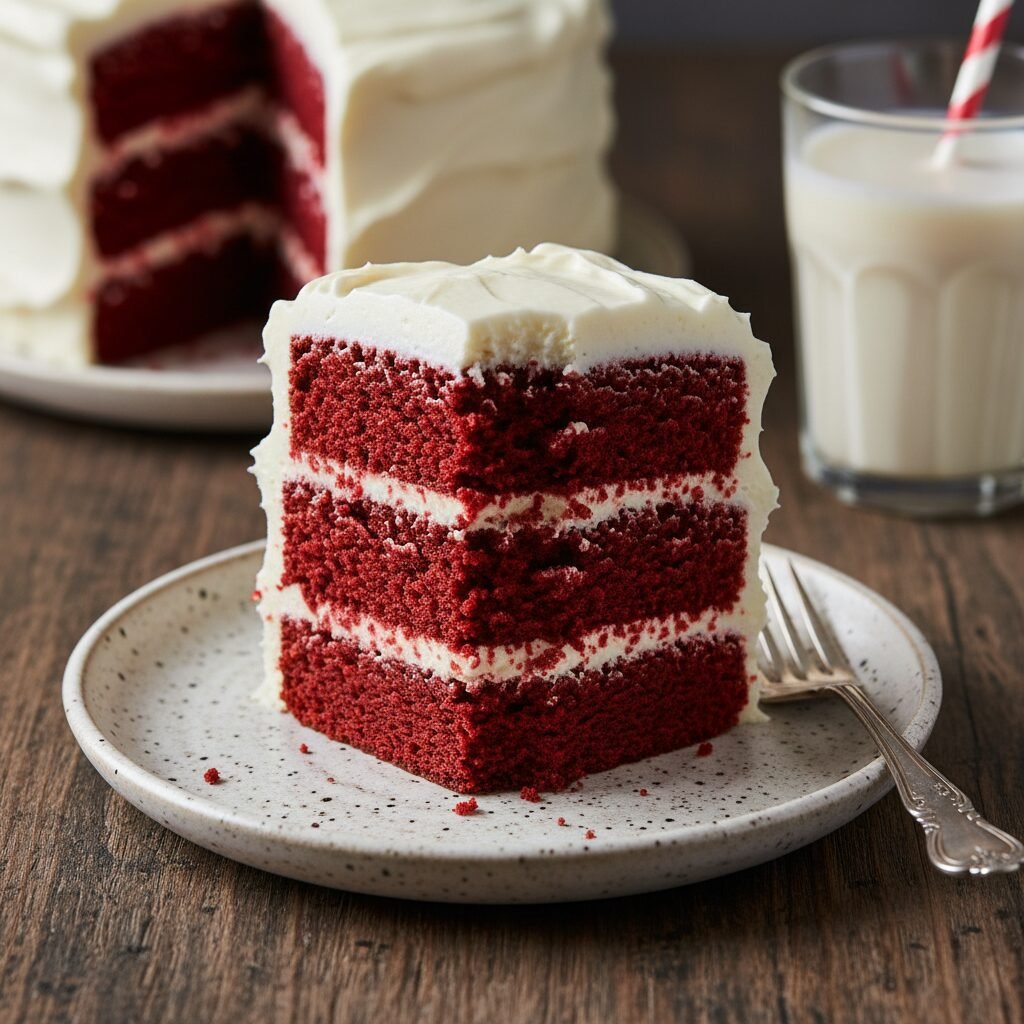 The Ultimate Moist Dairy-Free Red Velvet Cake with Vegan Cream Cheese Frosting