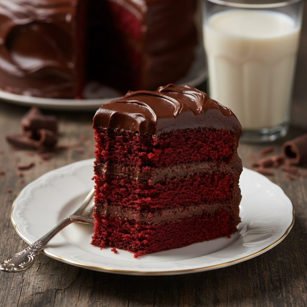 The Ultimate Moist Dairy-Free Red Velvet Cake With Rich Chocolate Frosting