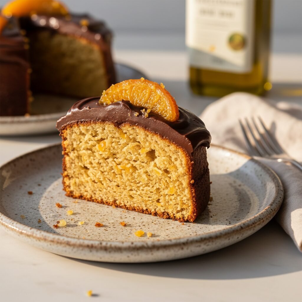 Moist Olive Oil Citrus Cake With Decadent Dairy-Free Chocolate Frosting