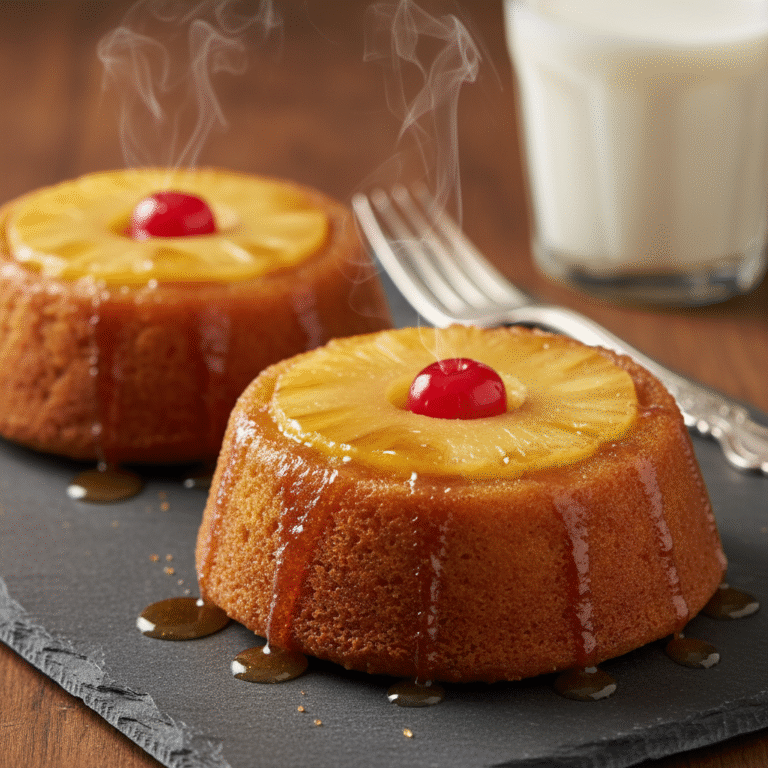 Golden & Gooey: Quick Air Fryer Pineapple Upside Down Cake For Two