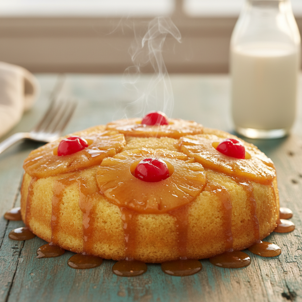 Quick Air Fryer Pineapple Upside Down Cake Without Egg Recipe