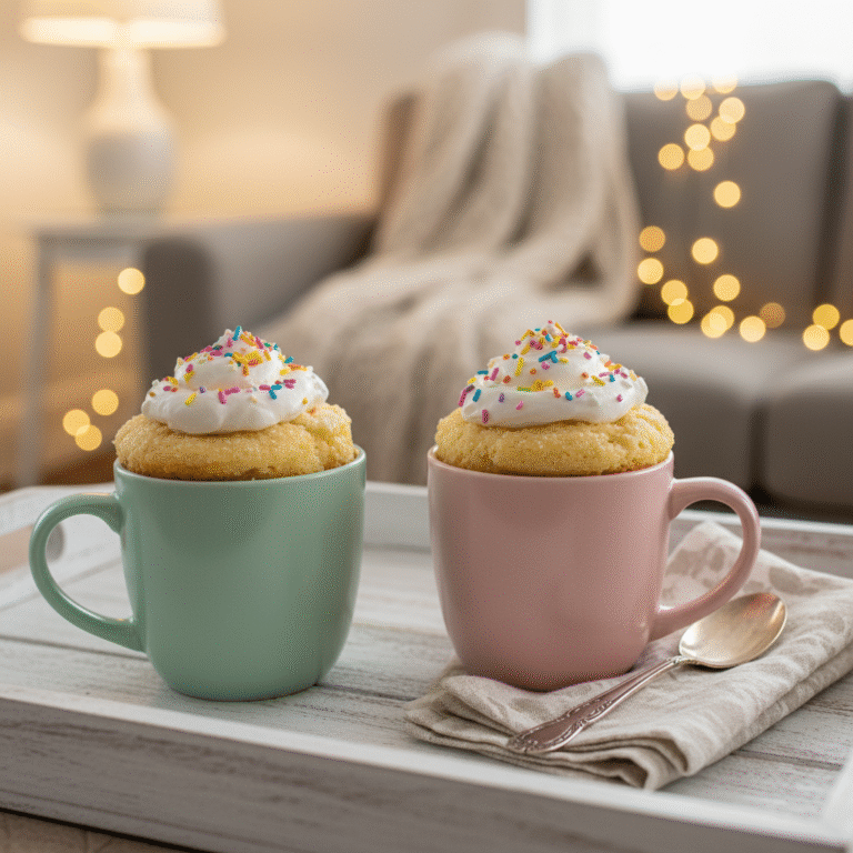 The Ultimate Fluffy Microwave Vanilla Mug Cake For Two