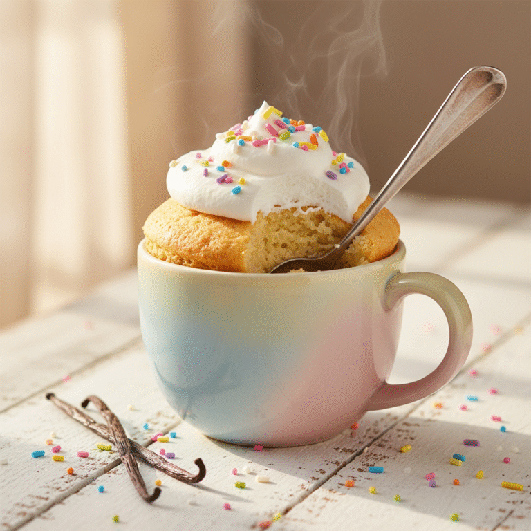 The Ultimate Fluffy 1-Minute Microwave Vanilla Mug Cake