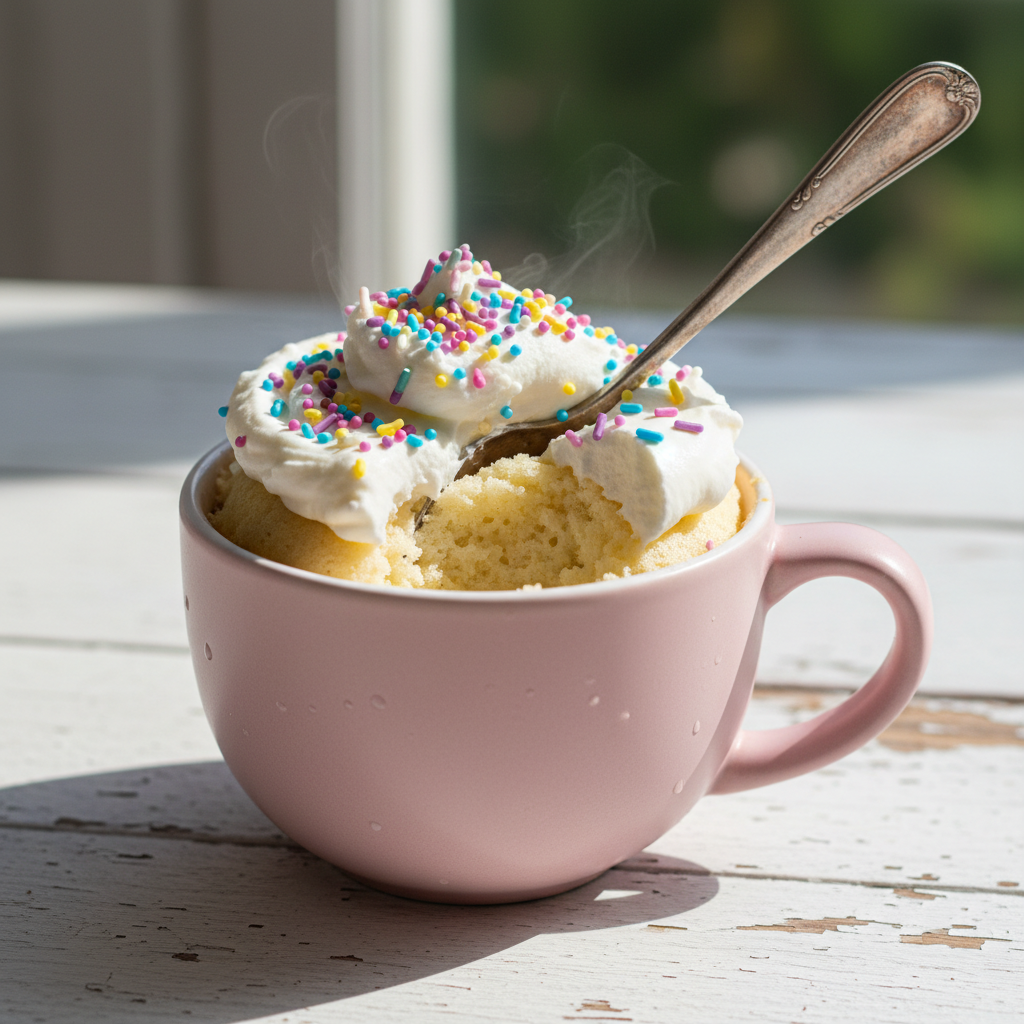 The Ultimate Fluffy 2-Minute Eggless Vanilla Mug Cake