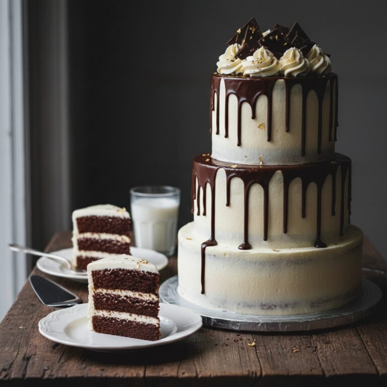 Ultimate Tall Chocolate Drip Cake: Four Layers of Decadence