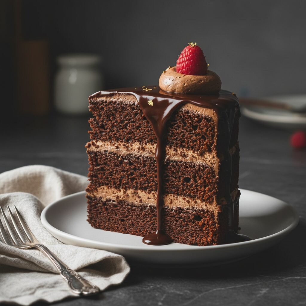 The Ultimate Tall Chocolate Drip Cake Three Layer Recipe