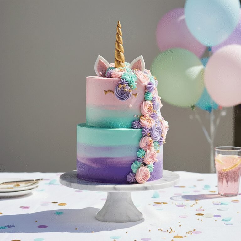 Tall Unicorn Birthday Cake With Ombre Frosting Recipe